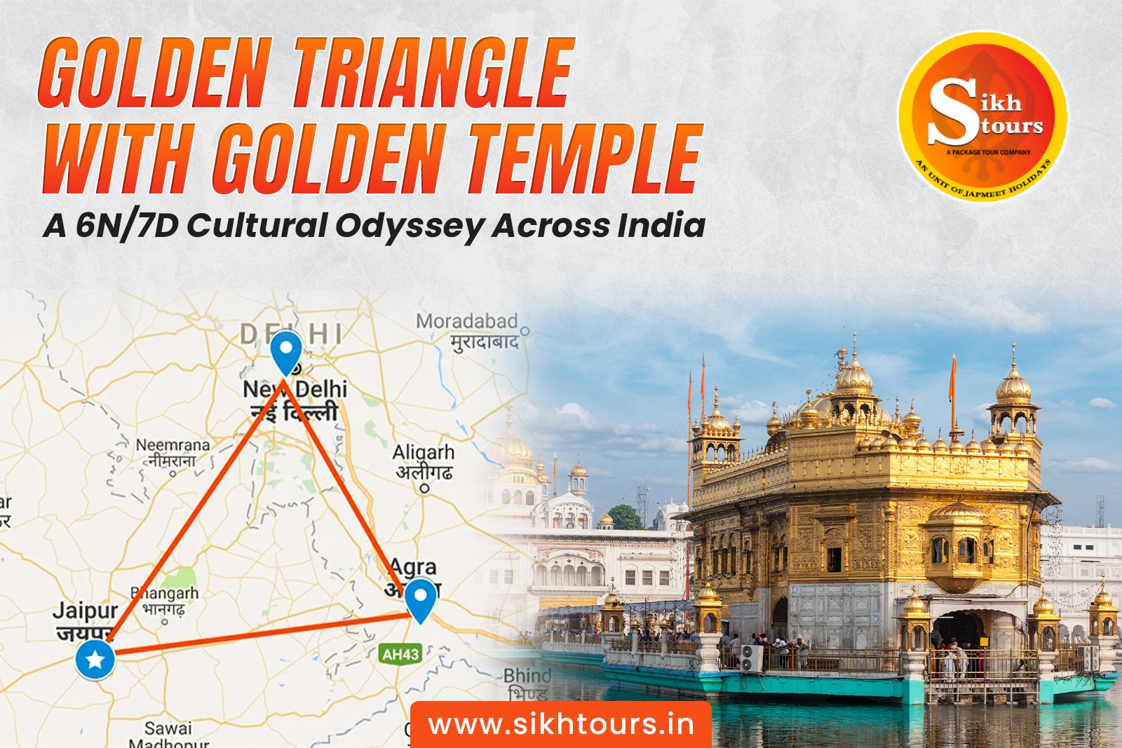 Golden Triangle with Golden Temple – A 6N/7D Cultural Odyssey Across India
